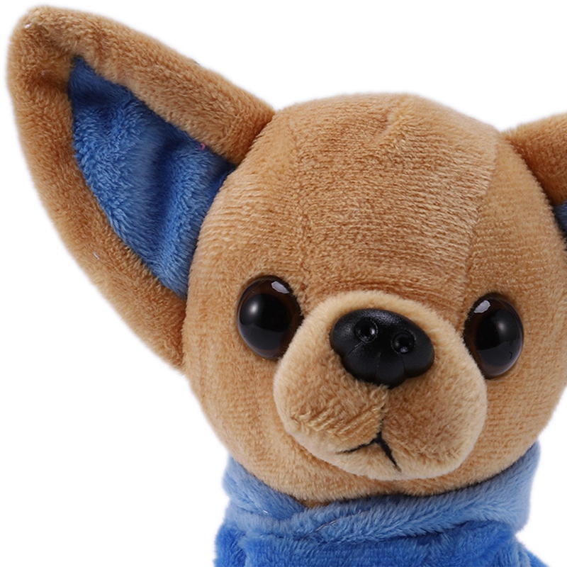 1Pcs 17Cm Chihuahua Puppy Kids Toy Kawaii Simulatie Dier Pop Voor Meisjes Kinderen Leuke Gevulde Hond knuffel Blu