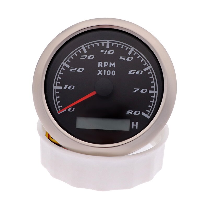 8000 RPM Drehzahlmesser 85 MM Tach Tachometer-lehre Mit Stunde Meter verrotten Hintergrundbeleuchtung Für Stiefel Auto Benzin Diesel- 12V 24V
