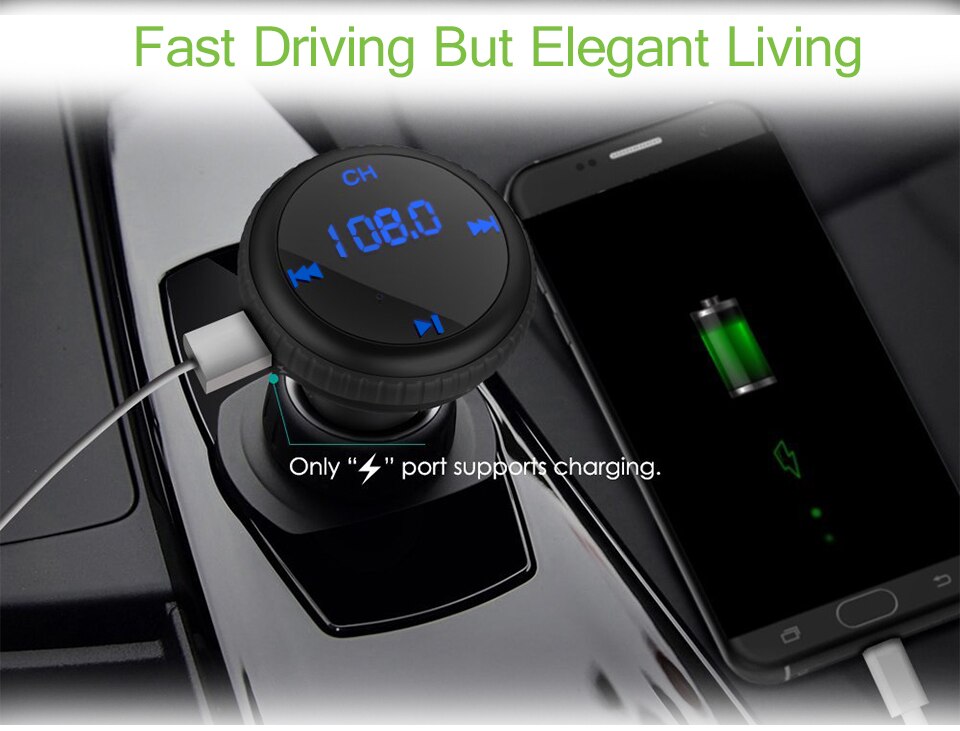 Onever BT69 3 In 1 Car FM Transmitter Bluetooth GPS Car Player Car Finder FM Modulator MP3/WMA TF Card Dual USB Car Accessories