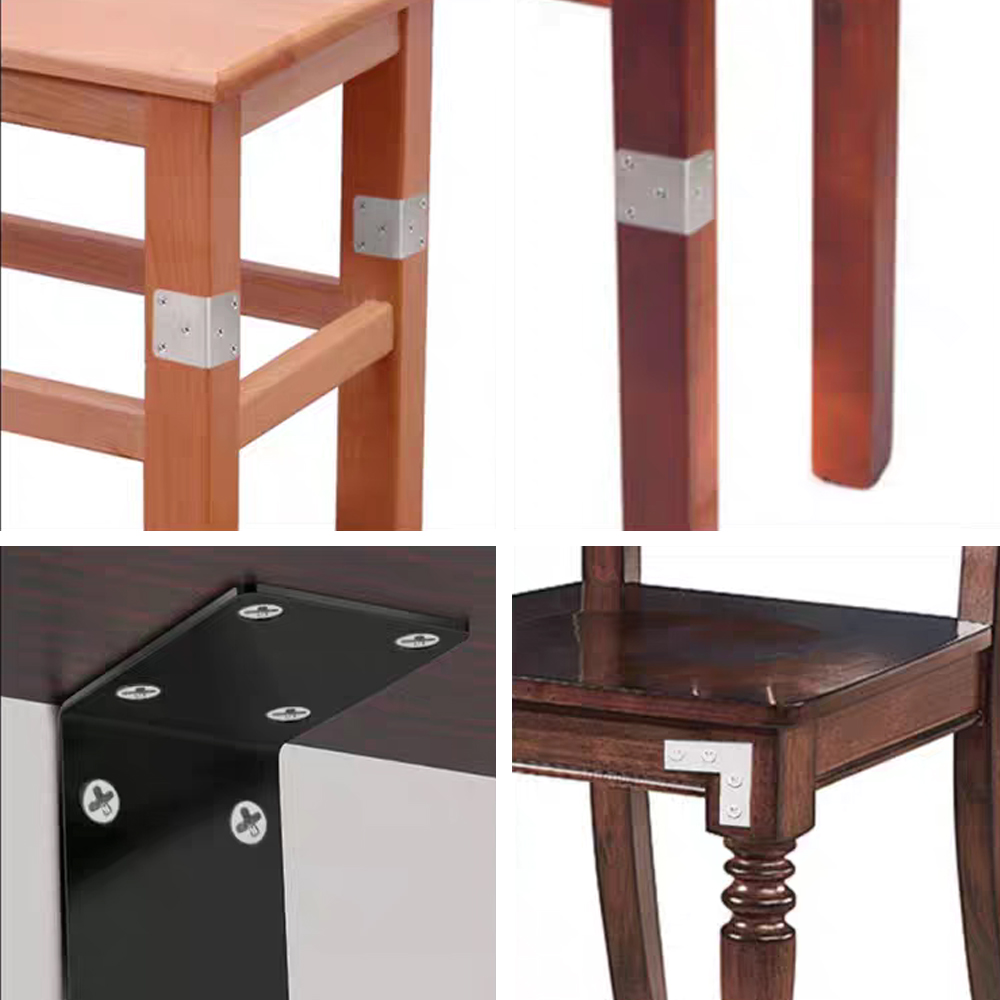 50/10x Stainless Steel Corner Brackets Universal for Cabinets Drawers Windows Wood Furniture 90 Degree Right Angle Fixed Bracket