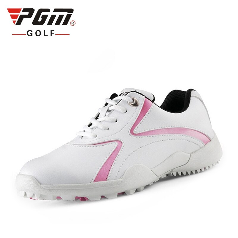 Womens Ademende Lederen Golf Schoenen Dames Outdoor Sport Lace Up Sneakers Anti-Slip Licht Goede Grip Comfortabele Sneakers # b1339