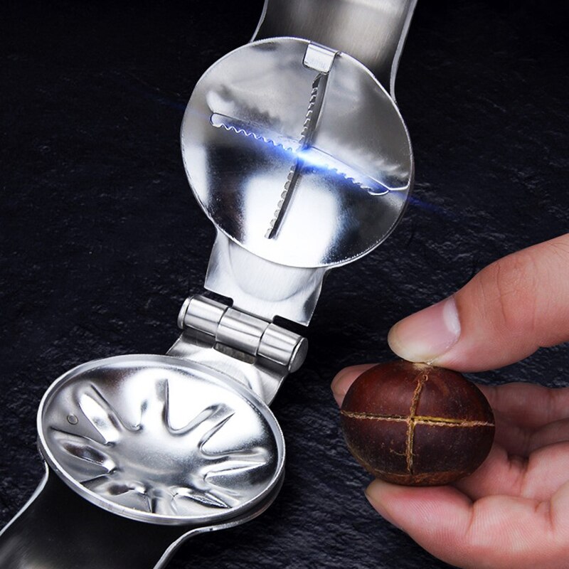 Kastanien Öffnung Gerät Haushalt Kreuz Kastanien Beschuss Maschine Peeling Werkzeug Metall Nussknacker Scheller Beschuss Küche Werkzeuge