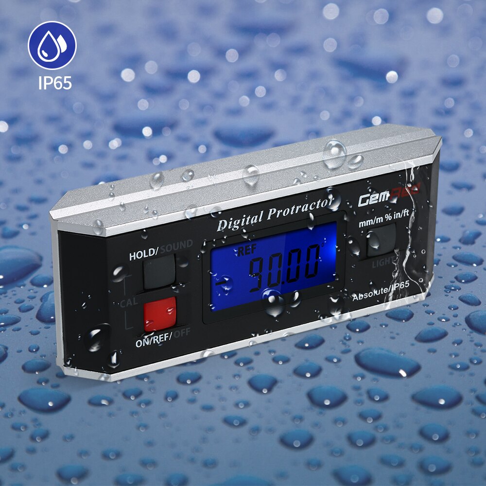 GemRed IP65 Angle Gauge Digital Protractor Inclinometer Angle Finder Gauge Angle Finder Magnetic Base