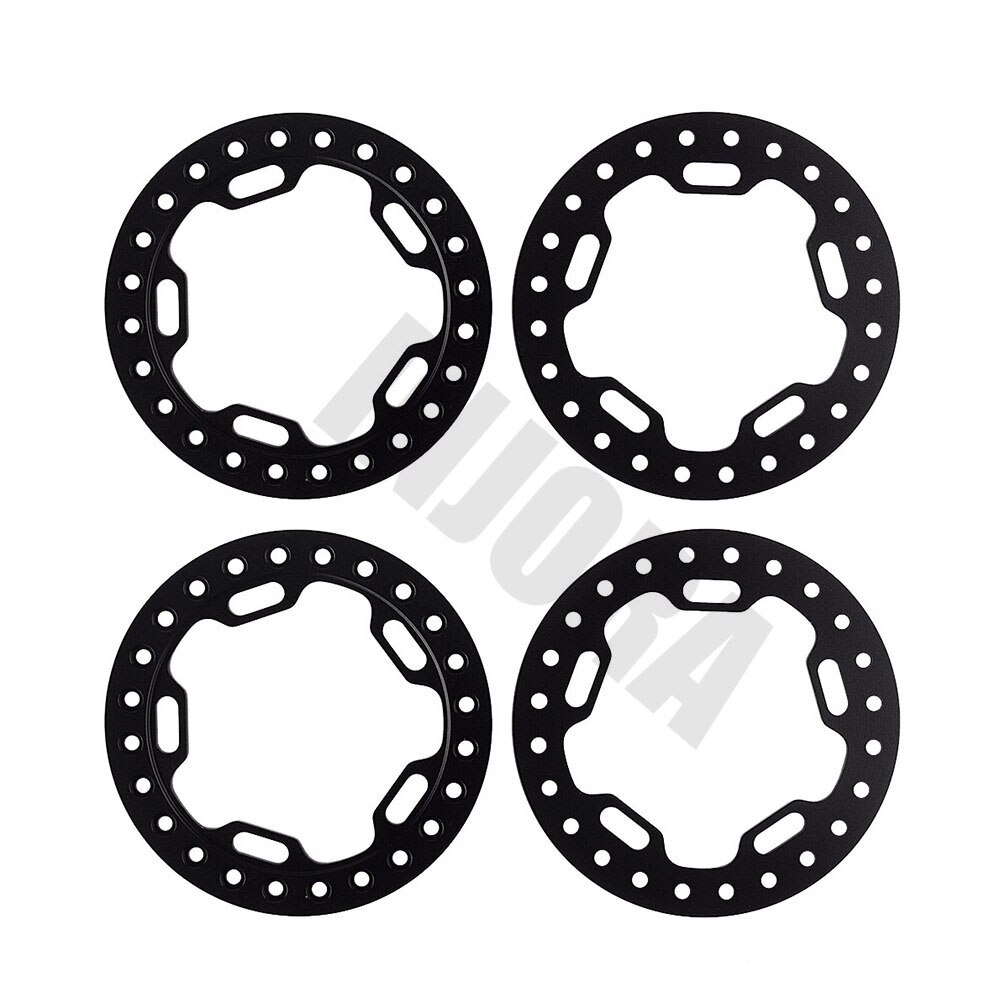 INJORA 4Pcs 52MM Aluminum Alloy 1.9" Wheel Ring for 1/10 RC Crawler Axial SCX10 Traxxas TRX4: 1.9 Black