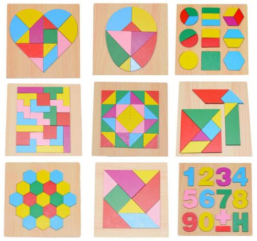 Iq hjärnteaser i trä pussel barn pedagogiskt tangram pussel spel för barn
