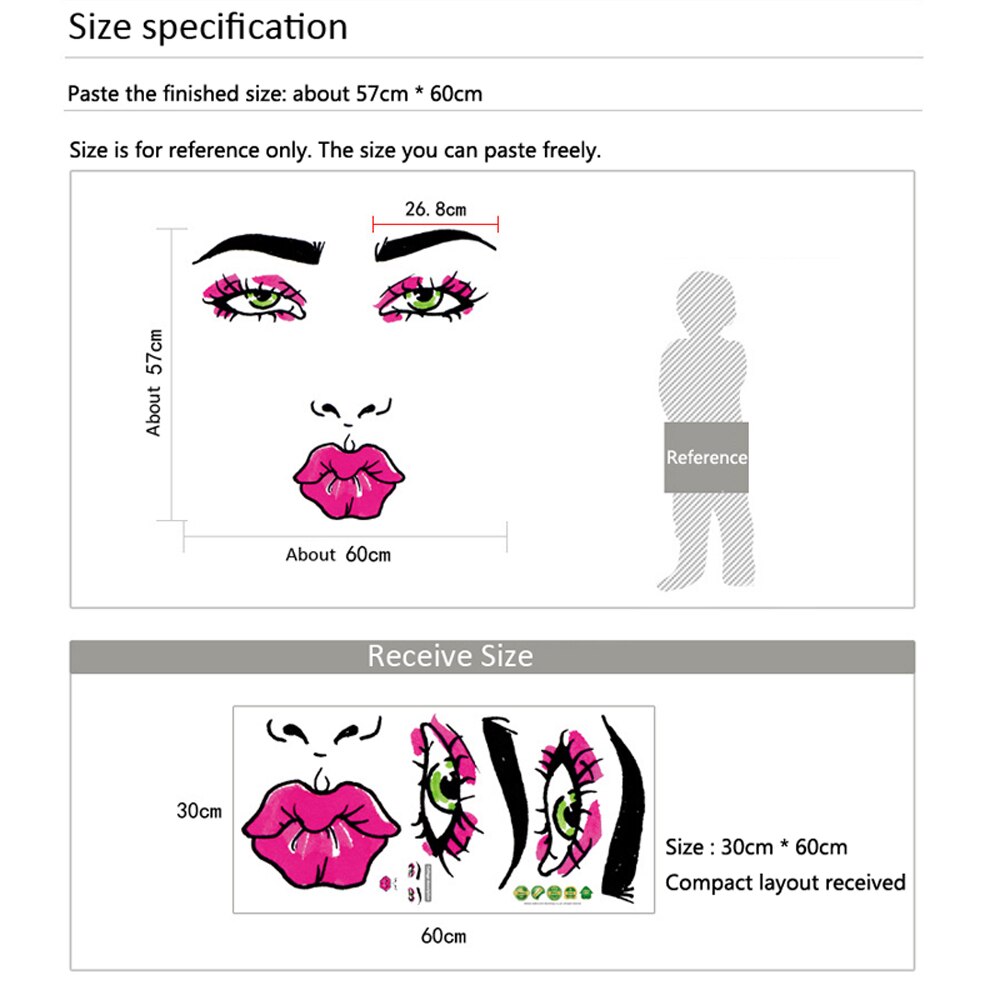 Lips woman DIY Wall Stickers Family House Sticker on the wall living room Home Decor Art Decals Wallpaper decoration