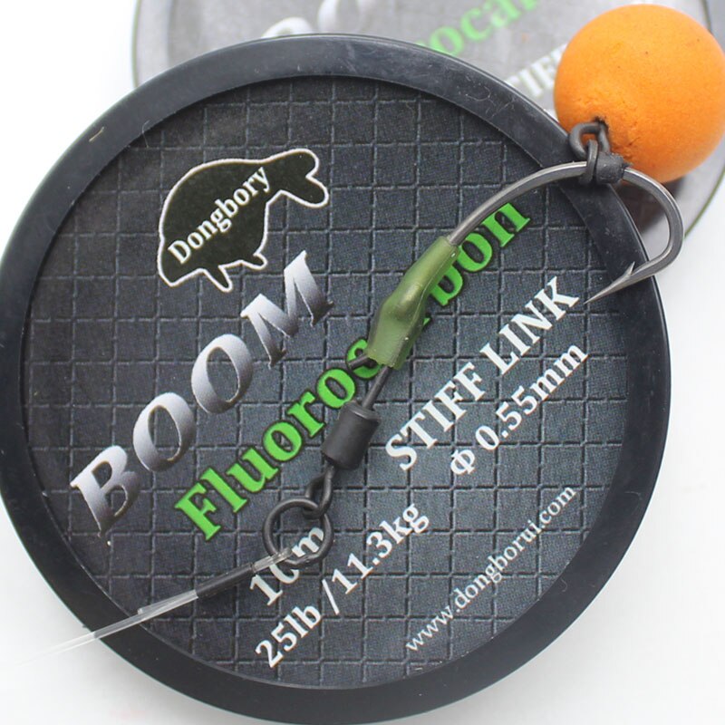 Línea de pesca de carpa, fluorocarbono, súper rígida
