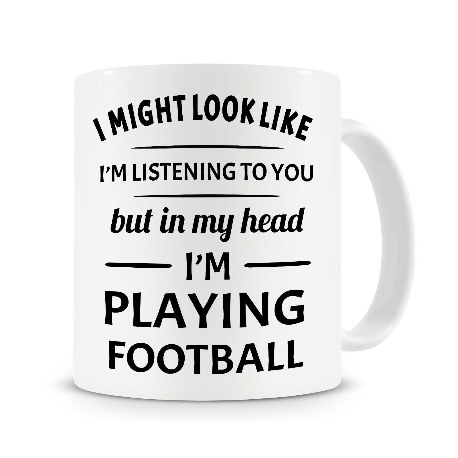 in Meinem Kopf ICH Behälter Spielen FußBall Becher, Kaffee Becher, fußBall Becher Tasse mit Rühren Löffel FußBall-Spieler: P1 / Kasten Verpackung
