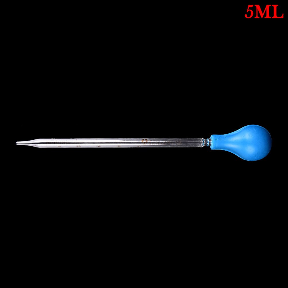 1ml/ 2ml/ 3ml/ 5ml Gummi Kopf Glas Dropper Glas Pipette Labor Pipette Pipette mit Skala Linie Blau & Transparent