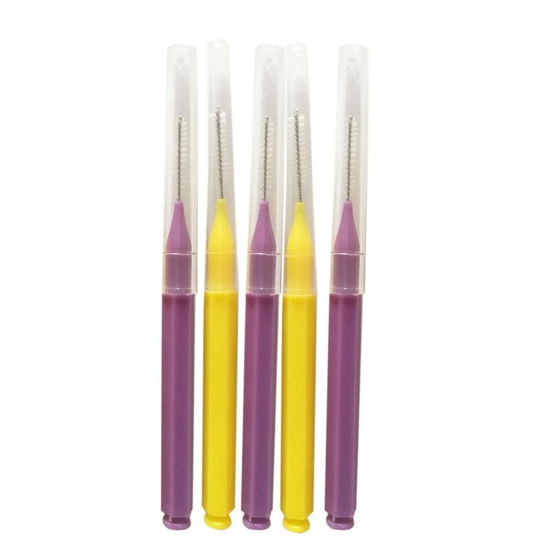 8 unids/set de hilo dental, hilo dental de higiene Oral, cepillo interdental suave, palillo de dientes saludable para la limpieza de los dientes, cuidado bucal púrpura
