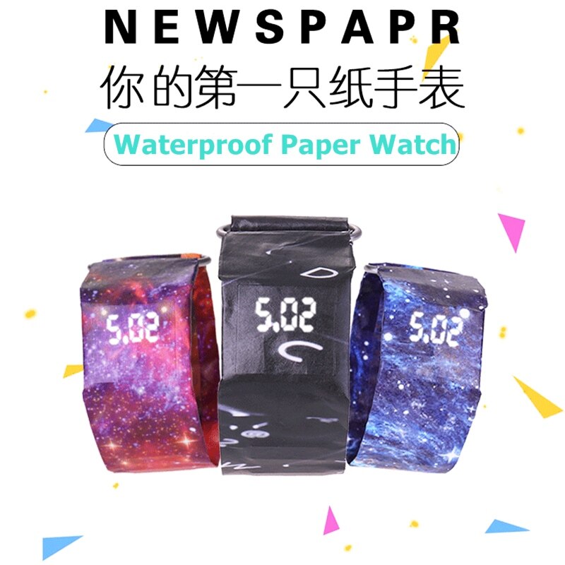 LED Paper Watch DIY Waterproof Men or Women Sport Watches Magnetic Closure Buckle Digital Watch relogio masculino