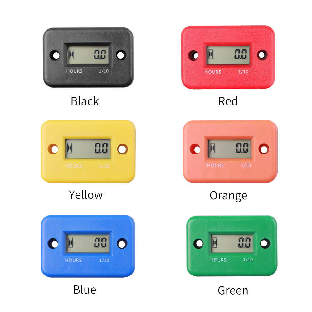 Temporizador inductivo, resistente al agua, contador de horas de trabajo para motor de motocicleta, pantalla Lcd, Gause de tiempo Digital para Atv, barco, instrumento de Moto