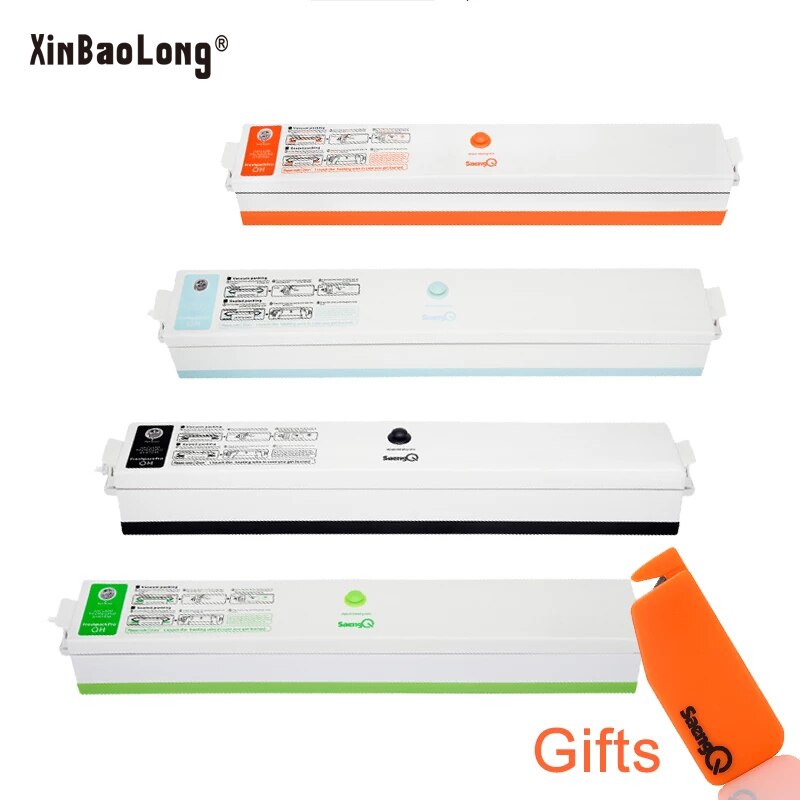 XinBaoLong Vacuum Food Sealer For Home Kitchen 220V/110V Automatic Vacuum Sealer Packaging Machine Include 15pcs Food Saver Bags