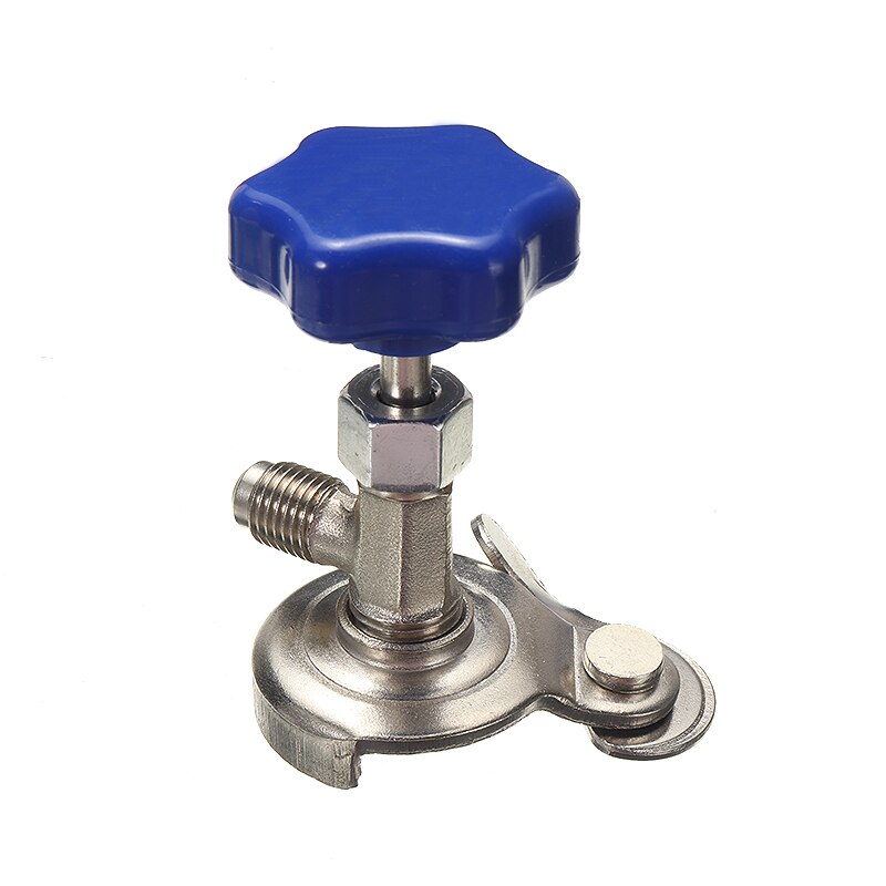 Blue Car R134A Refrigerant Connector Recharger Hose With Pressure Gauge Measuring Kit Stainless Steel Diagnostic Tool