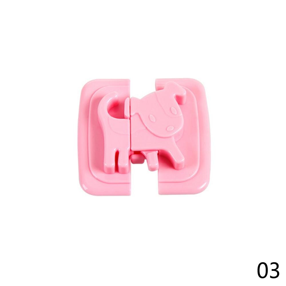 Candado de plástico con dibujos animados para gabinete de bebé, cerradura de seguridad para cajones, ventana, inodoro, protección para niños: Rosa