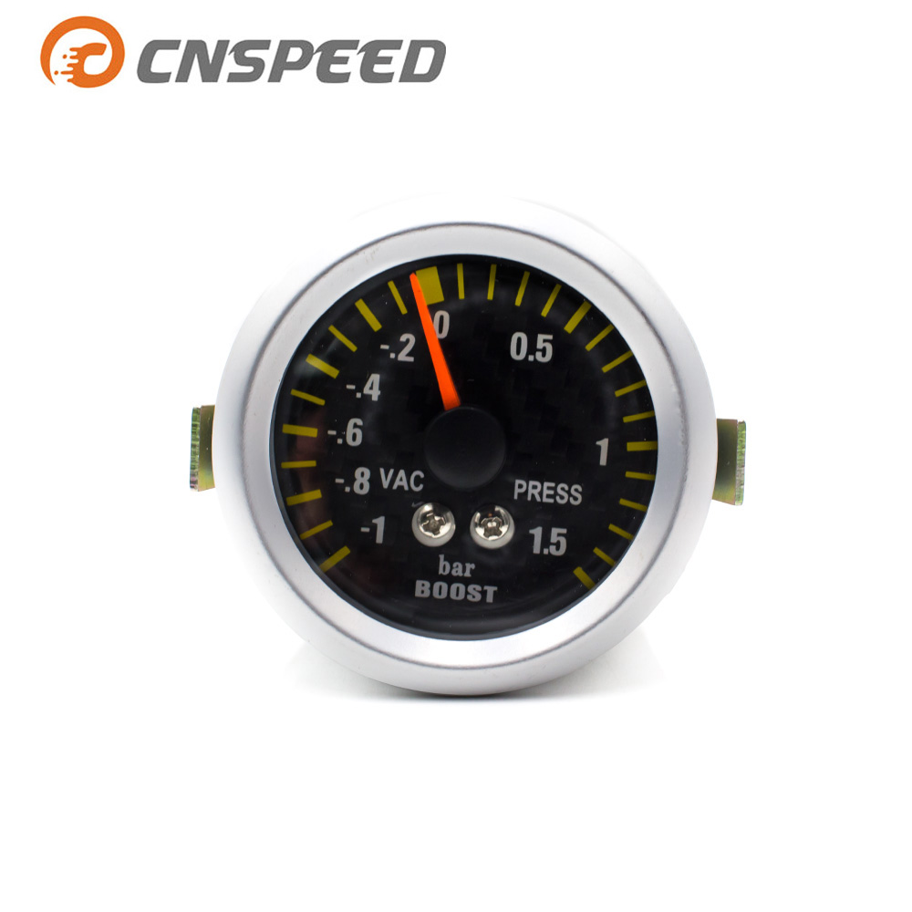 CNSPEED 52mm Bar Turbo Boost Gauge Mit Sensor Auto Meter Maschinen Carbon Fiber Gesicht Auto Turbo-Boost-Meter YC100032