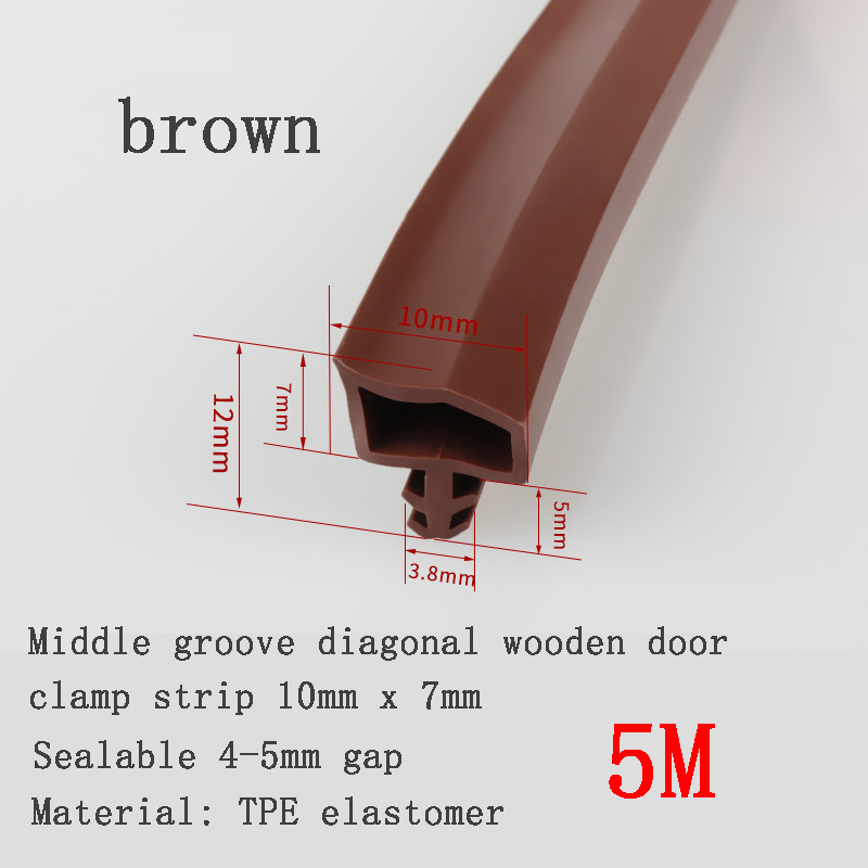 Tira de sellado especial para puertas de madera de PVC, tira de goma insonorizada a prueba de viento y anticolisión para marco de puerta de dormitorio, tipo ranura: Multicolor