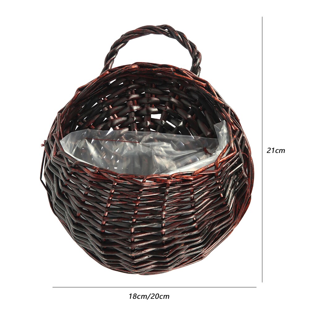 Rotin fleur panier vert vigne Pot planteur suspendus Vase conteneur mur plante panier pour jardin fleur maison Pot paniers: Chocolat