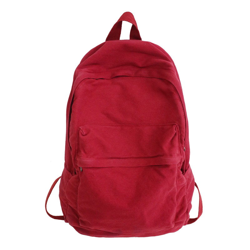 2022 College Student Mode Canvas Vrouwen Rugzak Vrouwelijke Reizen Kawaii Rugzak Dames Rugzak Effen Kleur Schooltas Mochilas: Red