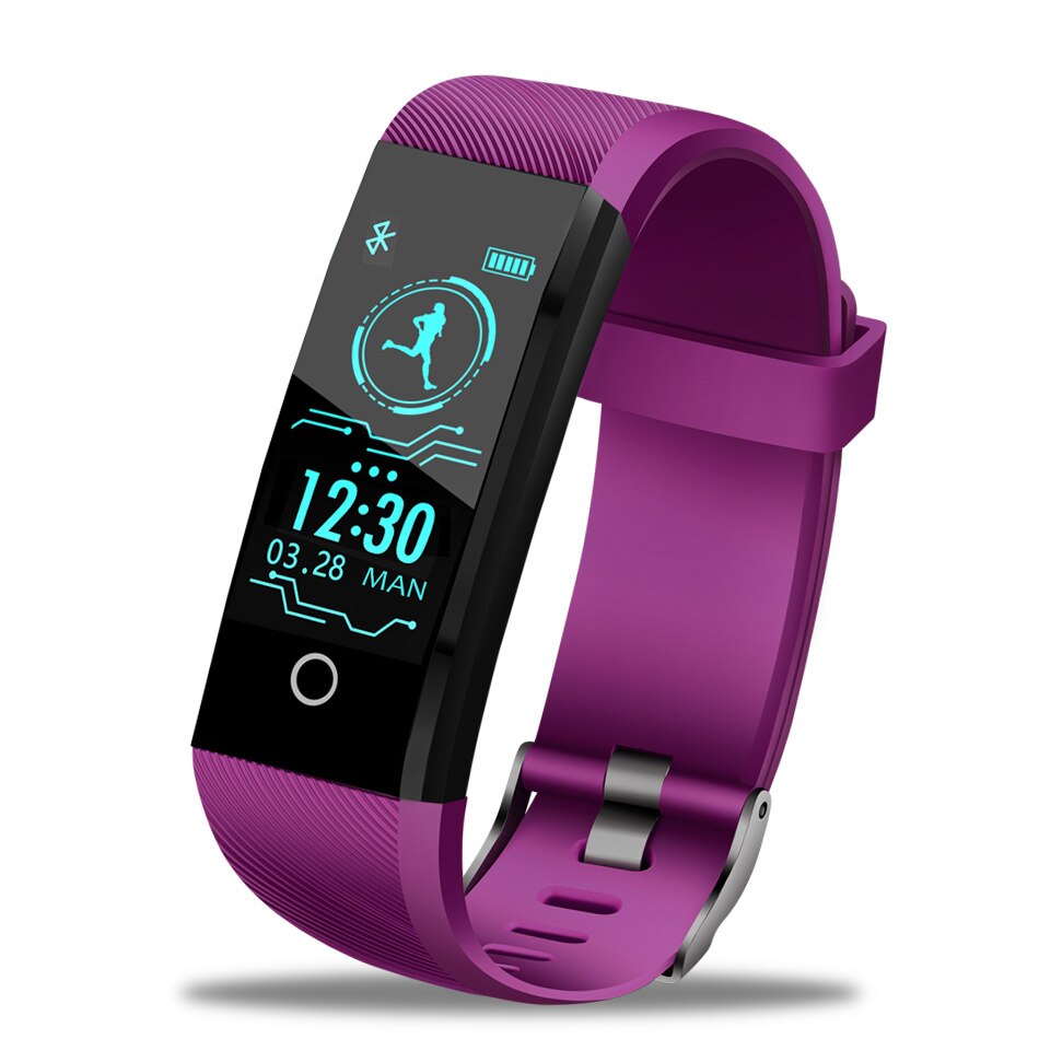 LIGE Smart Wath Sport Smart Bracelet Blood Pressure Heart Rate Monitoring Pedometer Information Call Reminder Fitness Watch Men: purple