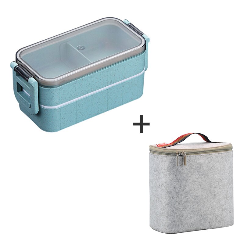 Microwave Bento Box Wheat Straw Child Lunch Box Japanese Dinnerware Leak-Proof Bento Lunch Box For Kids School Food Container
