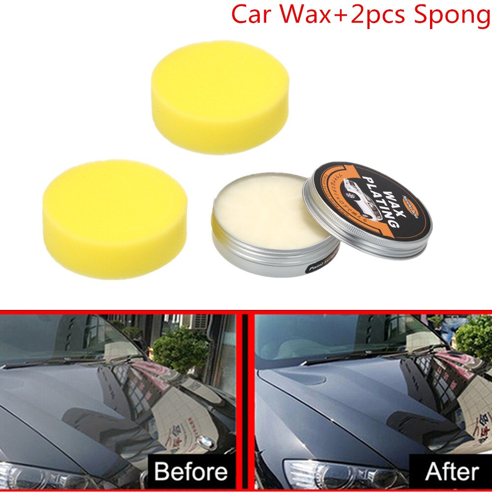 Car Polishing Paste Wax Scratch Repair Agent Paint Car Crystal Hard Wax Paint Care Waterproof Coating Wax With 2PCS Free Sponge