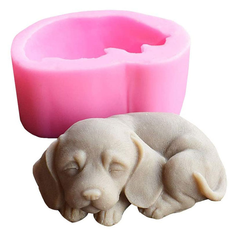 3D Hond Siliconen Zeep Mallen Leuke Puppy Mallen Voor Zeep Maken Chocolade Cake Bakken Mallen Fondant Cake Hond Mallen