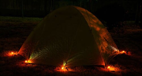 5Stck KUNSTSTOFF Camping & MARKISE ZELT Sand HERINGE Einsätze WANDERN Mit LED Licht