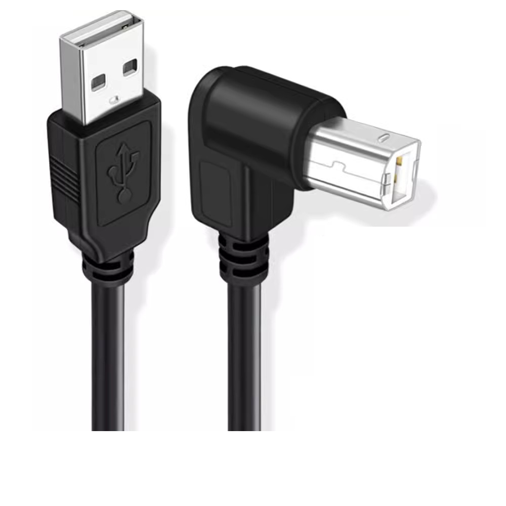 Câble USB 2.0 coudé haut, bas, gauche et droite, pour imprimante et Scanner de Type A mâle à Type B mâle, 90 degrés, 30cm 50cm 1m 150cm 1ft 5 pieds: Orange / 0,6m