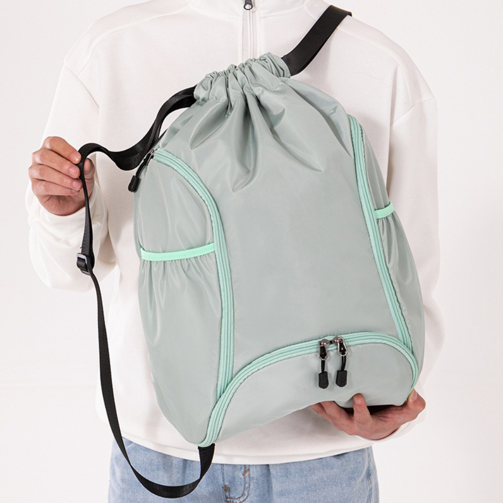 Large Capacity Sports Backpack Basketball & Swimming Bag with Drawstring Pockets, Multi-Functional Gym Bag for Training Travel