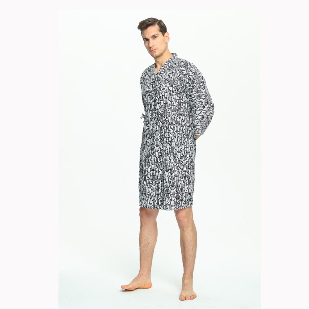 100%  bomull uformelle sovekåper mann kimono sommer komfortable yukata hjemmekåper mann hjemme klær til mann