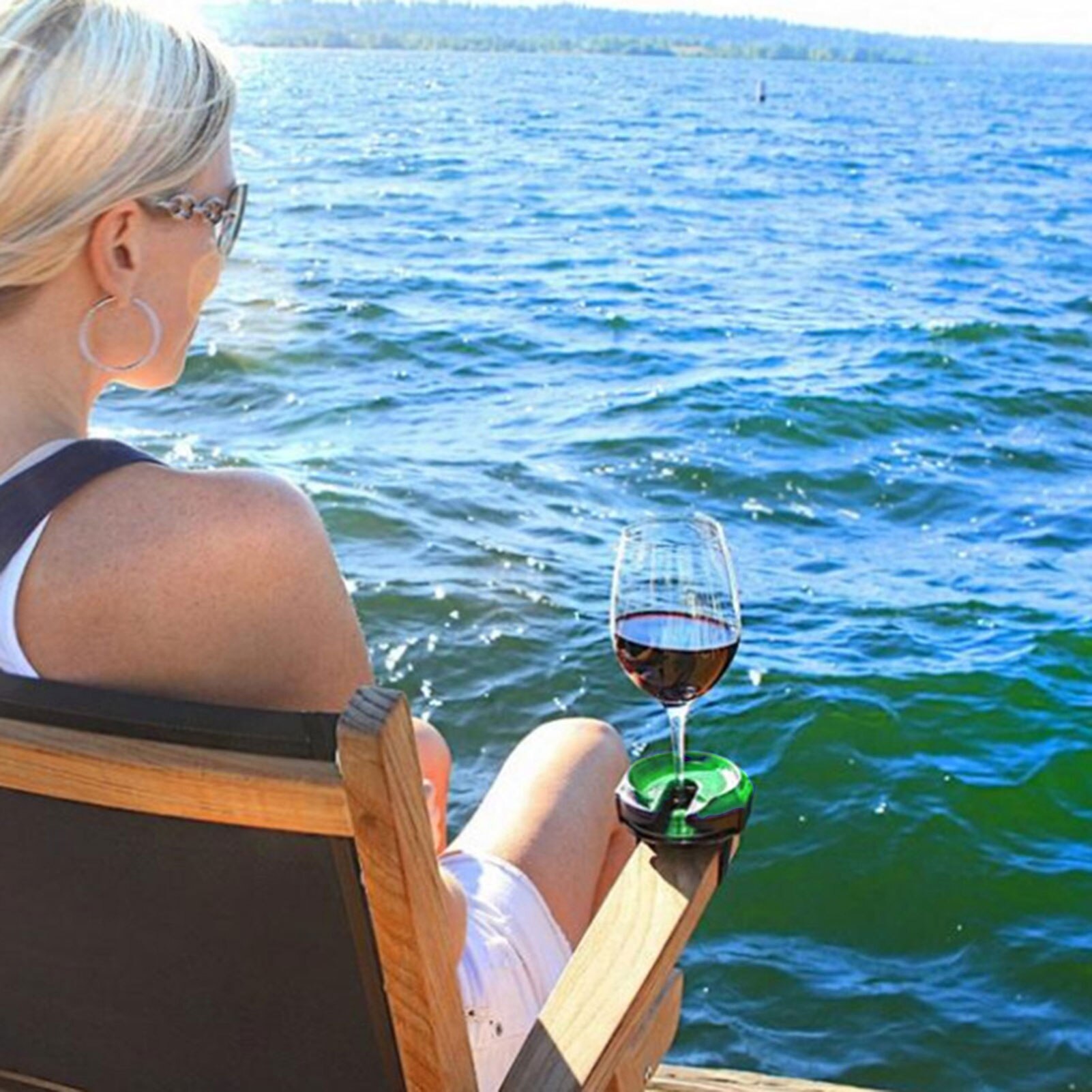 Outdoor Portable Wine Glass Holder Plastic Wine Stake For Champagne Picnic Boat Bathtubs Chair Armrest Wine Glass Holders