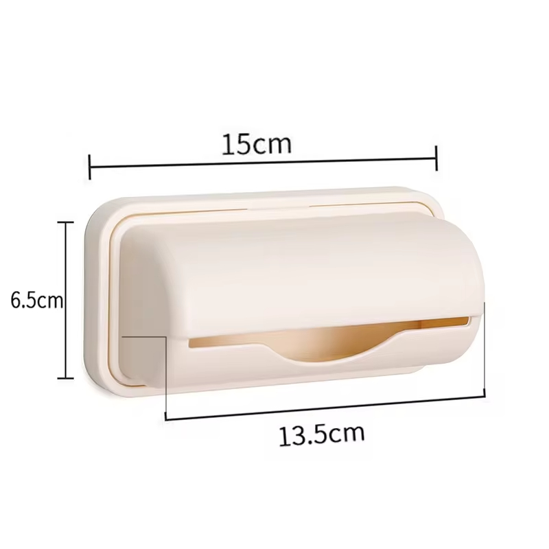 Caixa De Armazenamento De Saco De Lixo Montado Na Parede, Recipiente De Filme De Cozinha, Suporte De Sacos De Lixo, Dispensador De Sacos De Plástico, Organização do banheiro: Preto