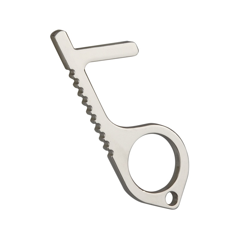 Keine berühren Tür werkzeug Öffner Keychain Kupfer legierung Aufzug Öffnung Assistent Schlüssel Griff Werkzeug Anti-kontakt Kleine EDC Werkzeug