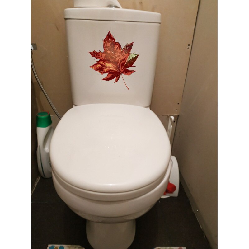 YOJA 19.7*22.4CM Autumn Hand Drawn Maple Leaf Wall Sticker Decal Toilet WC Decor T1-1106