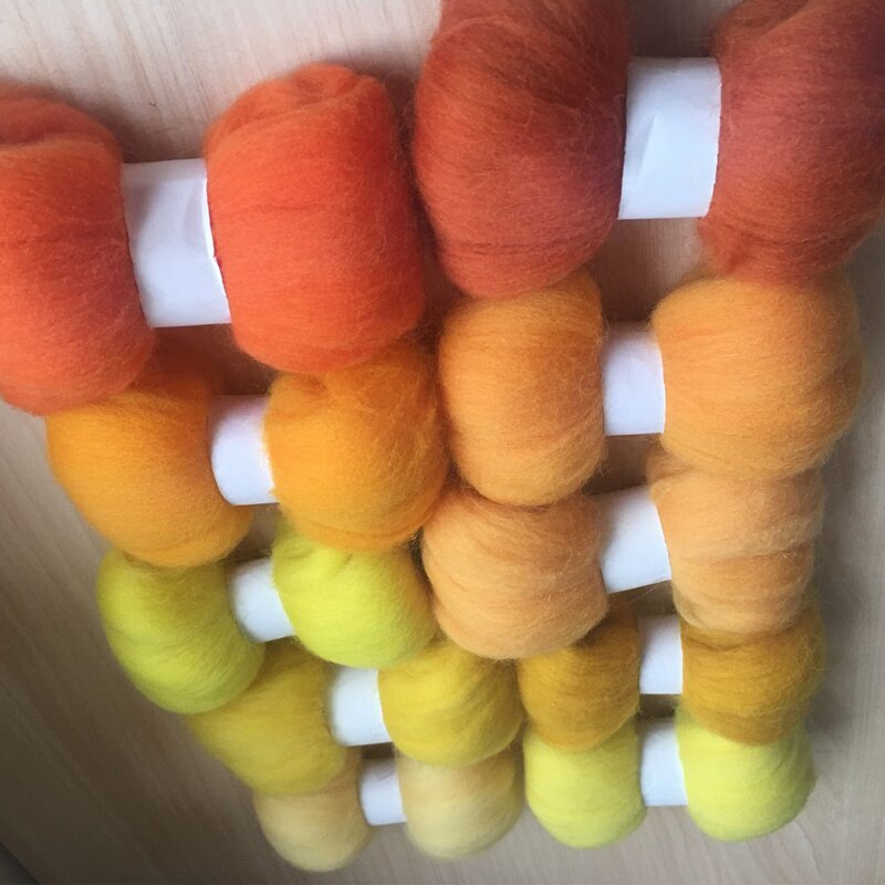 WFPFBEC 70 s thuis diy wol fiber voor vilten 100% wol roving merino 5 g/zak 10 kleuren