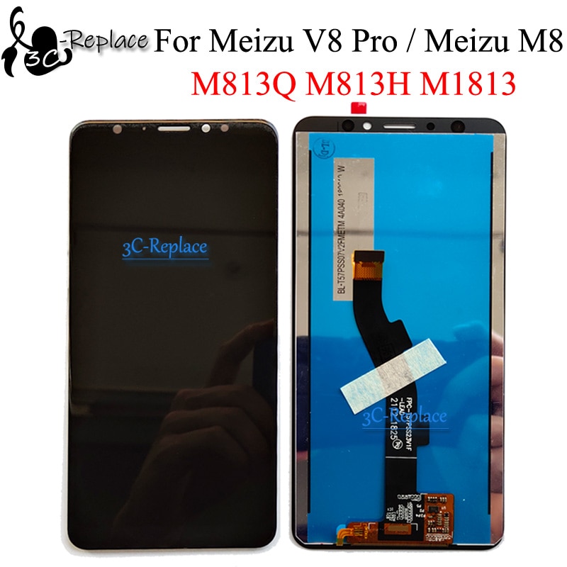Zwart/Wit 5.7 Inch Voor Meizu V8 Pro M813Q/Meizu M8 Global M813H M1813 Lcd Touch Screen digitizer Vergadering