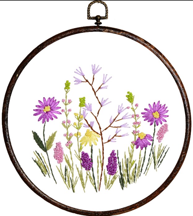 30 x 30cm blomster båndbroderisæt pletmalesæt håndværkssæt diy håndlavet håndarbejde kunst boligindretning: Blomster 6