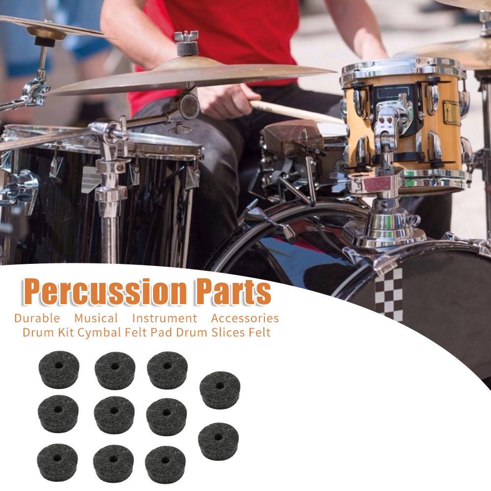 10pcs Drum Kit Cymbal Felt Pads Drum Slices Felt Protection Percussion Part Accessories Replacement Parts
