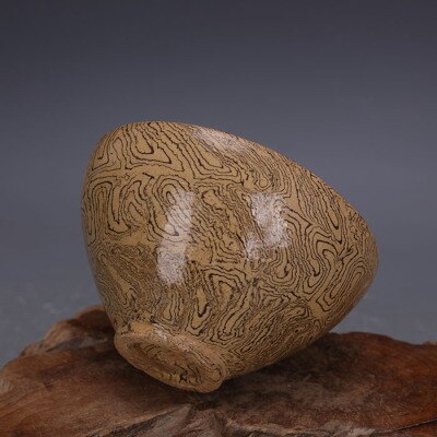 Prachtige Antieke Grijs Porselein Thee Cup Ornamenten