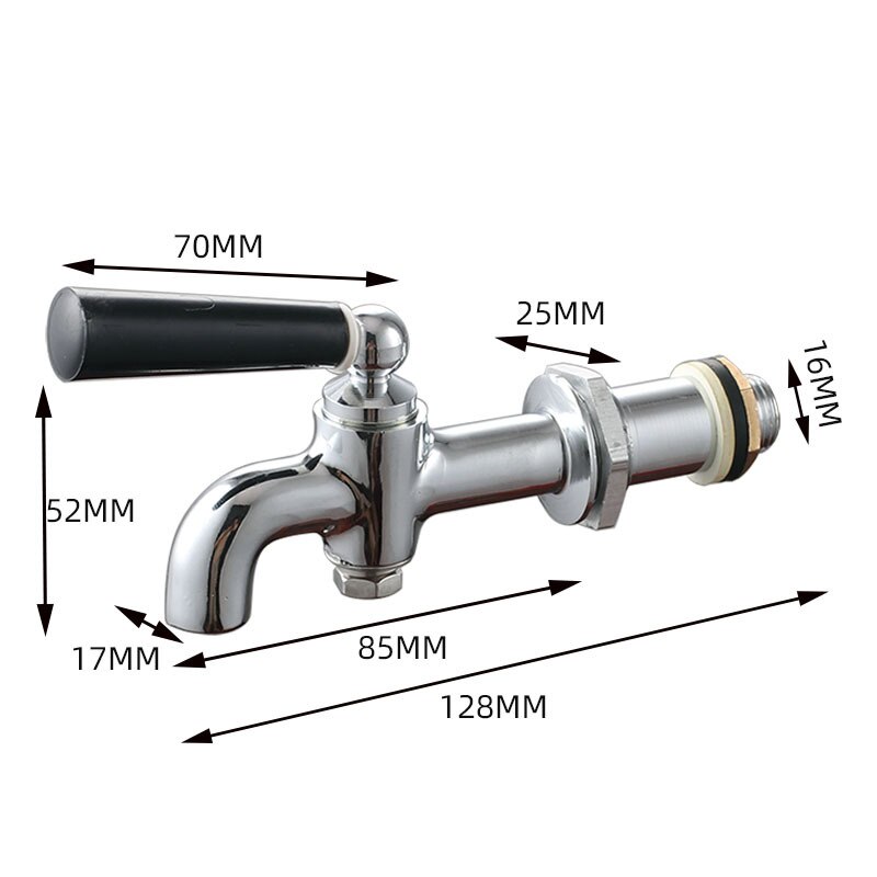 3/8 'Messing Chroom Lange Elektrische Theepot Kraan Warm Water Fles Kraan Open Emmer Water Uitloop Bibcock