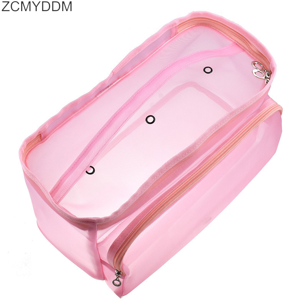 Breien Bag Organizer Garen Opslag Mesh Bag Craft Nylon Garen Case Organizer Opbergmanden Reizen Naaien Gereedschap Accessoires: Pink