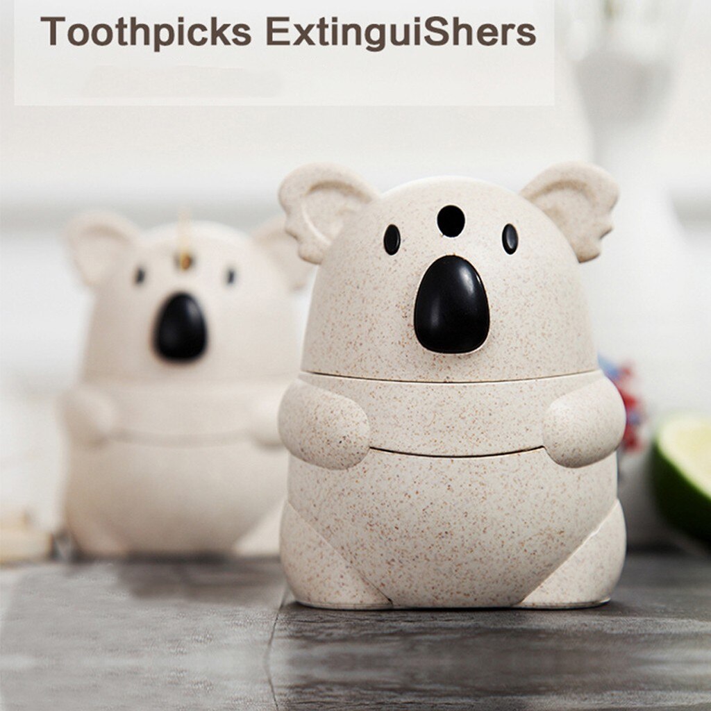 Cartoon Straw Toothpick Box Container Dispenser Manual Pressing Toothpick Tube Box Eco-friendly Animals Cute Toothpick Dispenser