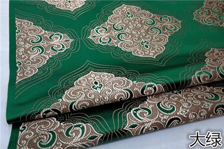 Cf581 1 meter blå / rød / lilla / grøn kinesisk silke jacquard brokadestof kinesisk stil qipao tang dragt stof sædehynde klud: Grøn 1 meter