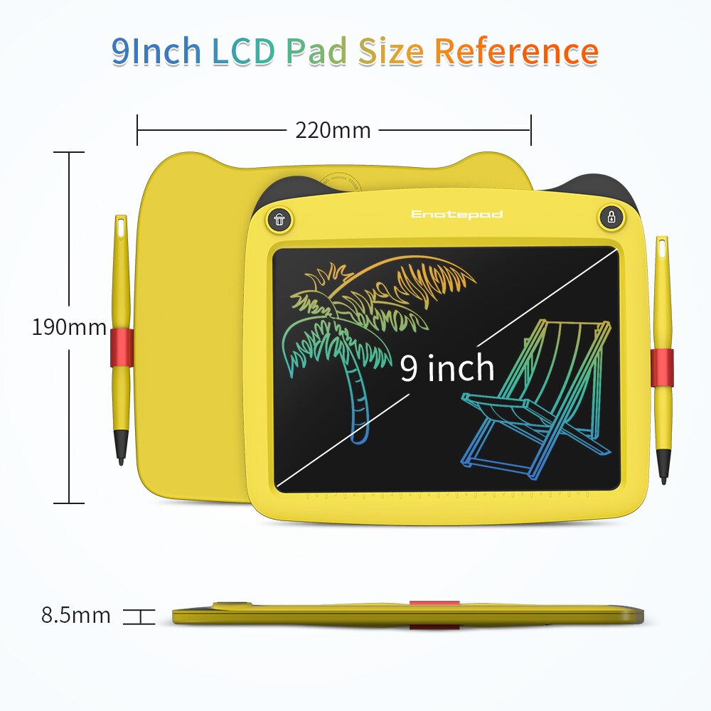 Enotepad 9 Inch Lcd Writing Tablet Drawing Tablet eyes protection ink-free and dust-free writing tablet lcd drawing tablet