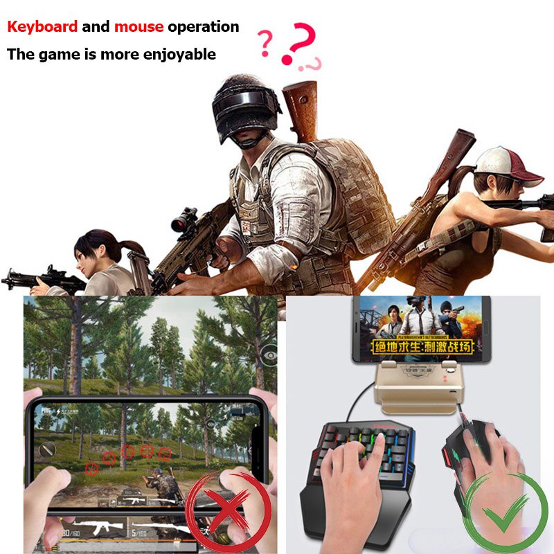 USB Wired One Handed Mini Gaming Keyboard Backlight Mice Optical Keyboard Mouse Set Game Controller For PC PS4 Xbox Gamer