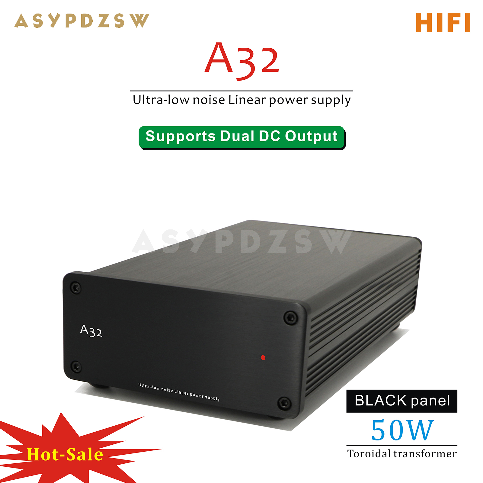 A32 50VA HIFI Alimentatore lineare a rumore ultra basso DC 5V/9V/12V/15V/18V/19V/24V LPS: Oro / 115 V