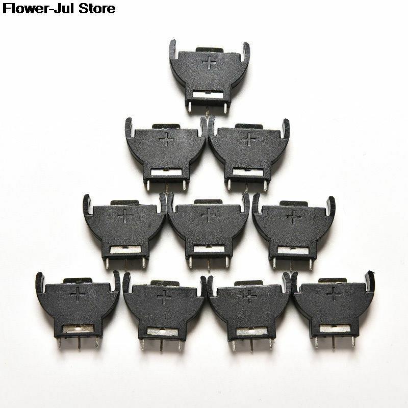 10 stück  cr2032 lithium-knopfzellen-batteriehaltergehäuse mit  cr 2032 batteriehalterbuchsen und 3 pins