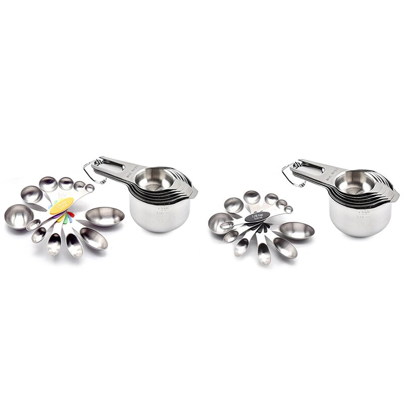 Stainless Steel Measuring Cups And Spoons Set,Metal Measuring Spoons And Cups,Dry Measuring Cups,Liquid Measuring Cups