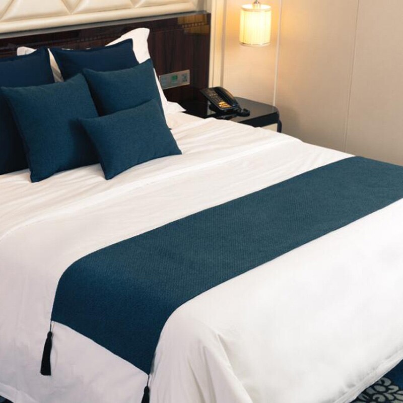 1pc 6 farver polyester/bomuld sengeløber sengetæpper luksuriøs seng flag dekorativ sengetæppe hjemme hotel brug begge ansigter til rådighed